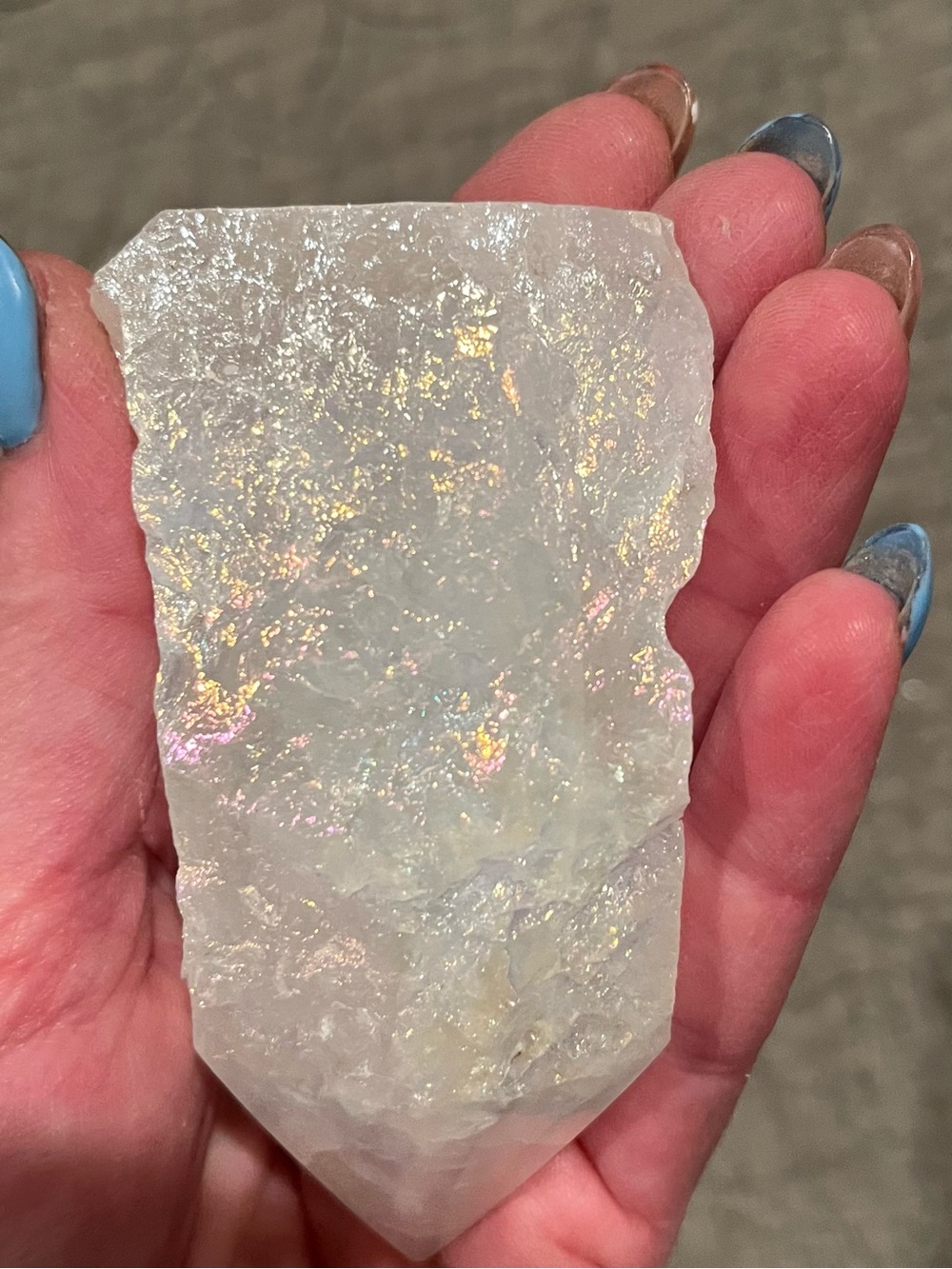 Iridescent White Crystal Point Home Accent